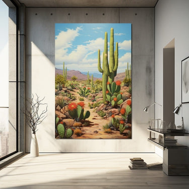 Saguaro Cactus Oil Painting